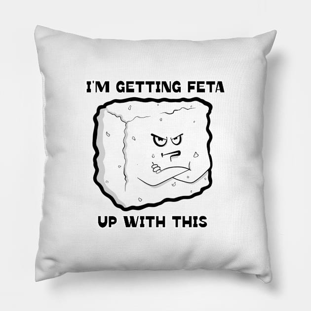 Getting Feta Pillow by Art by Nabes