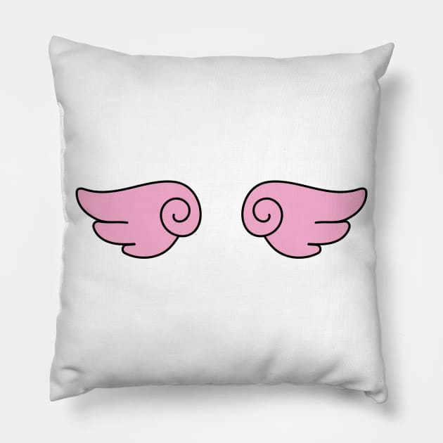 Pink Anime Angel Wings Pillow by sins0mnia