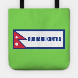 Budhanilkantha City with Nepal Flag Tote