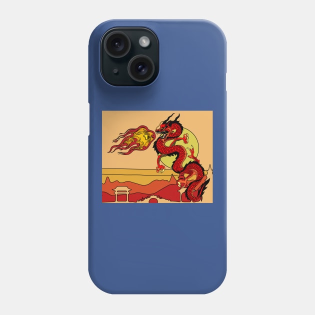 Dragon Motif Fire Flame Kite Phone Case by flofin