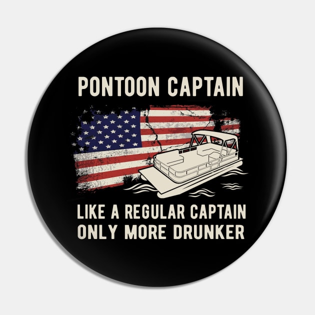 Pontoon captain like a regular captain T-shirt boat T-Shirt Pin by BilieOcean