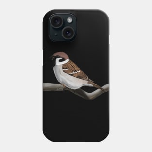 Sparrow Bird Illustration Phone Case