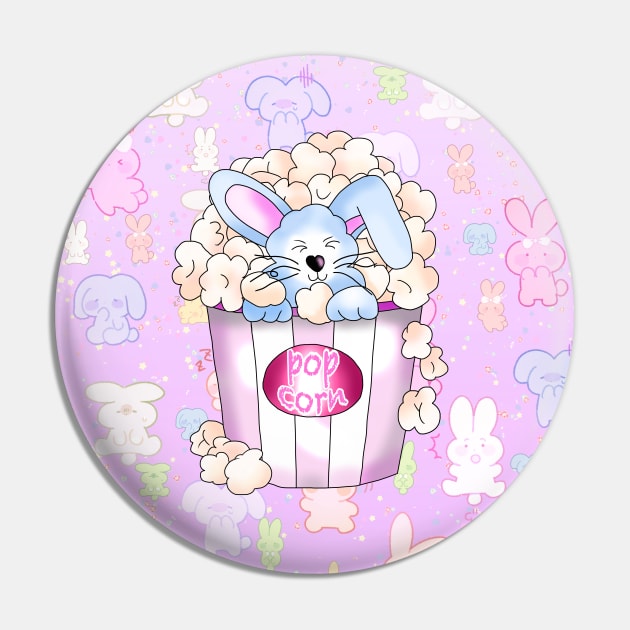 cute blue bunny rabbit in a pot of popcorn on a pink background Pin by cuisinecat