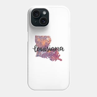 louisiana - calligraphy and abstract state outline Phone Case