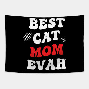 groovy best cat mom ever mothers day design for mom Tapestry