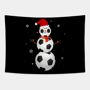 Soccer Santa Hat Snowman Christmas Lights Funny Xmas Squad Tapestry