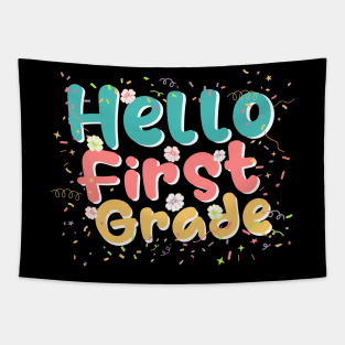 First Grade Rainbow Girls Boys Teacher First Day Of Shool Tapestry