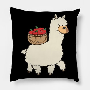 Alpaca with basket Pillow