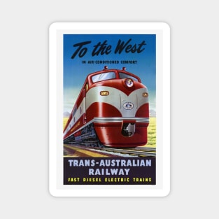 To The West Australia Railway Travel Poster Magnet