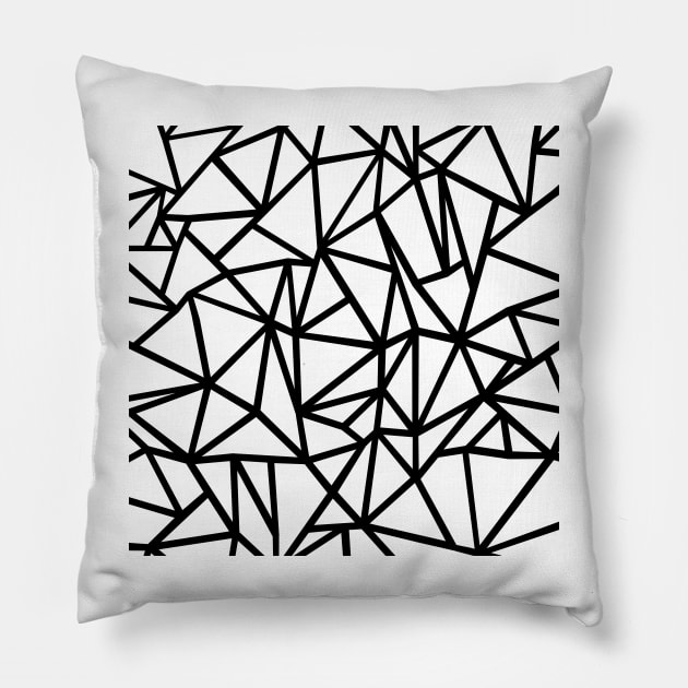 Abstract Outline Thick White Pillow by ProjectM