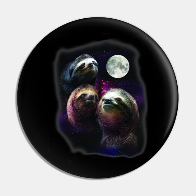 Three Sloths Pin by retrosaurus