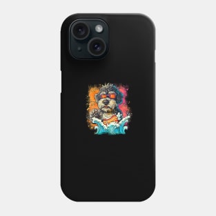 Colourful Cool Golden Doodle Dog with Sunglasses Phone Case