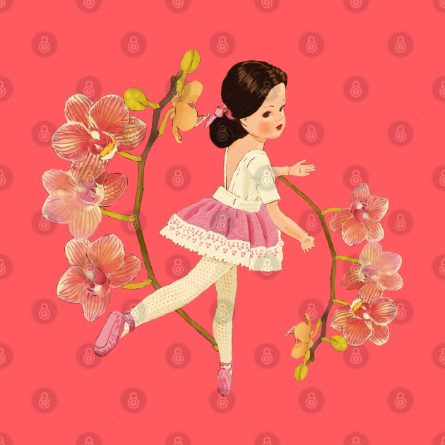 Ballerina doll with orchids flowers by Mimie20