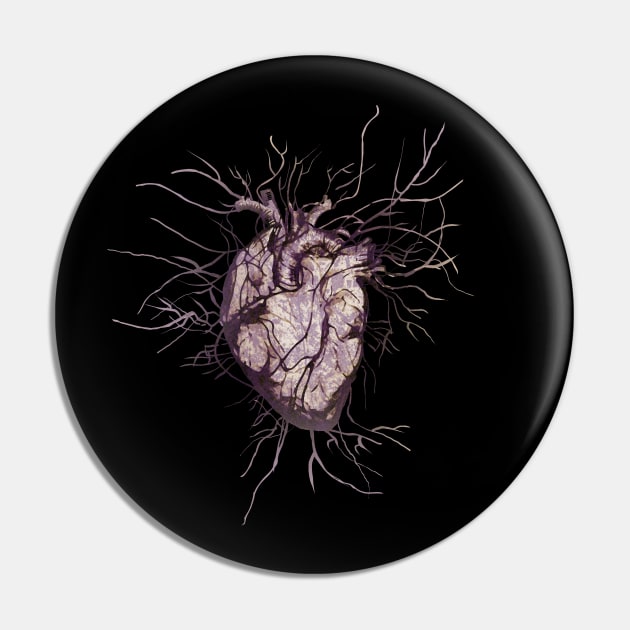 Human heart and veins, arteries, blood, illustration art, dark, purple roses Pin by Collagedream