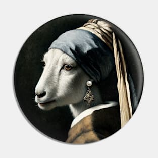 Wildlife Conservation - Pearl Earring Mountain Goat Meme Pin