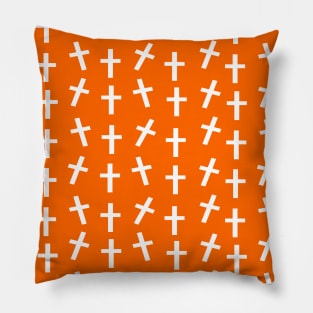 Christian cross Jesus orange Easter pattern Pillow