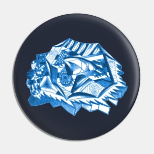 Blue Abstract Drawing Pin