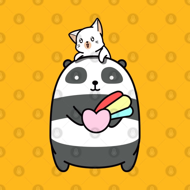 Cute Panda Rainbow Love for Kitty by Suga Collection