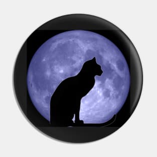 Black Cat Blue moon Pin