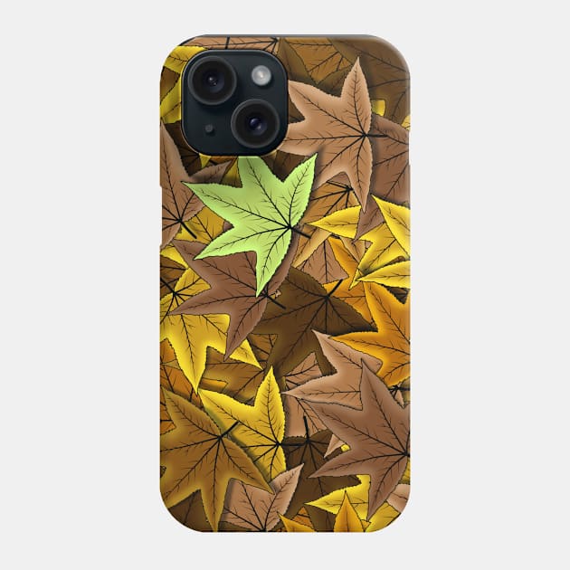 Fall maple leaf pattern background in Autumn Season Phone Case by DangDumrong