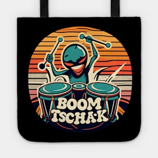 alien drummer boom tschak Tote