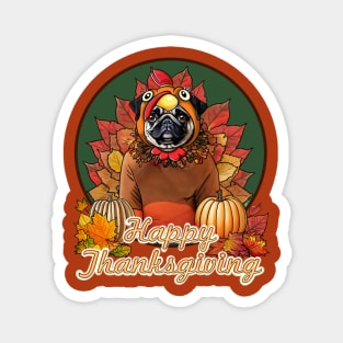 Thanksgiving Pug Magnet