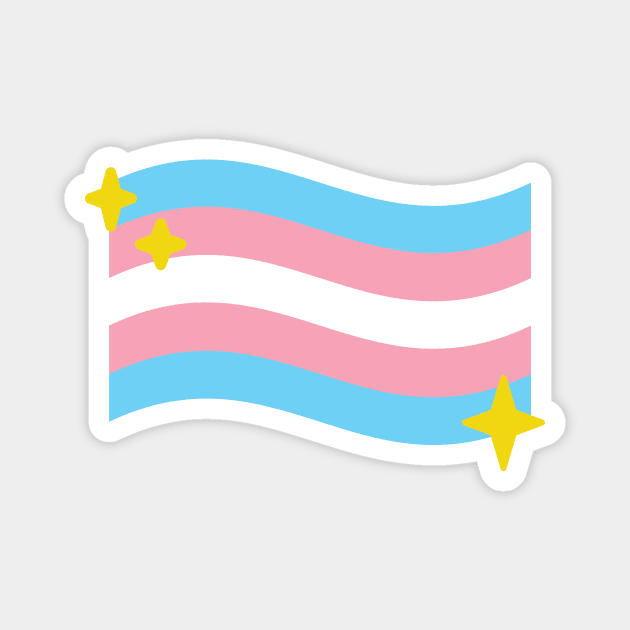 Trans Pride Flag Sparkle Emoji Magnet by lavenderhearts