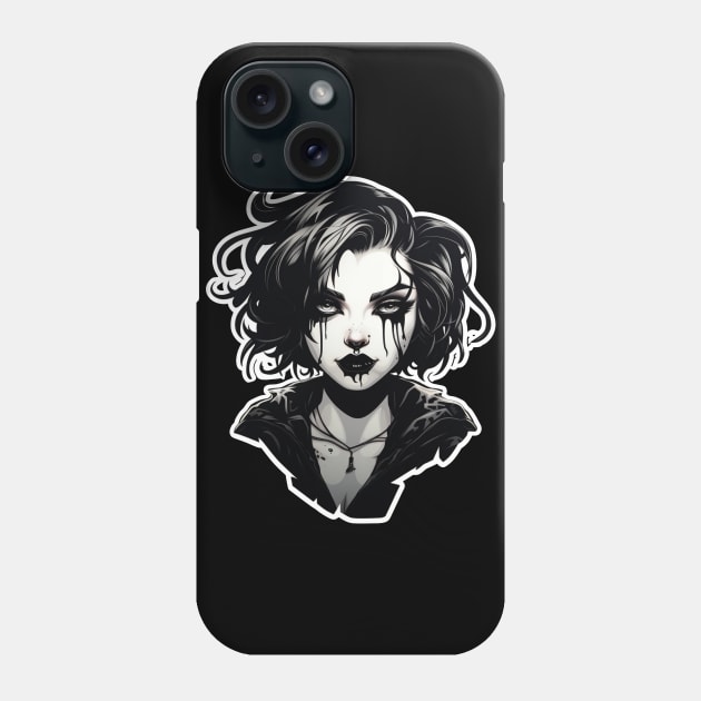 Goth Girl Cyberpunk Grunge Anime Phone Case by Nightarcade