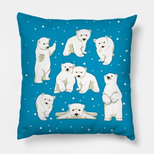 Cute Polar Bear Cubs Pillow