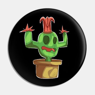 Funny Cartoon Cactus Head Pin