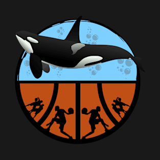 Orcas play basketball - Orca and basketball  - I love basketball T-Shirt