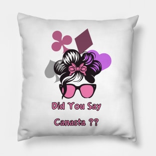 " Canasta Jubilation: Card Queen's Elegance"- Funny Canasta Lover Pillow