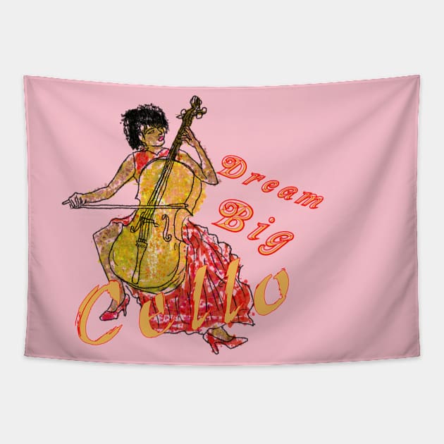 A Cello Player Tapestry by djmrice