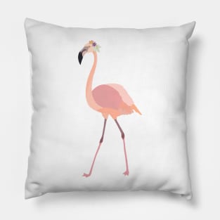 Floral Pink Flamingo Pillow