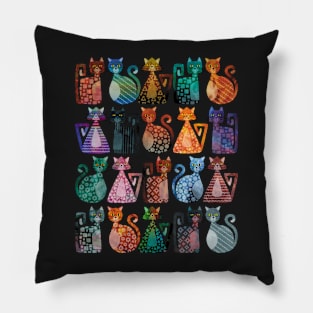 Geometricats - Dark Colours Pillow