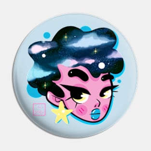 Galaxy hair girl Pin