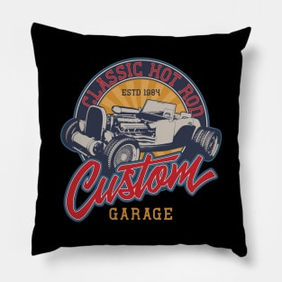 Classic hot rod custom garage Pillow