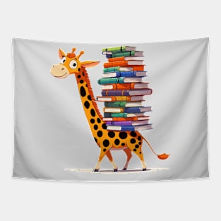 funny giraffe love books Tapestry