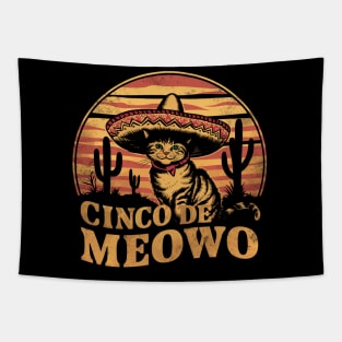 Cinco De Meowo Funny Cinco De Mayo Cat Men Tapestry