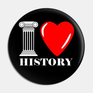 I Love History Badge v.2 Pin