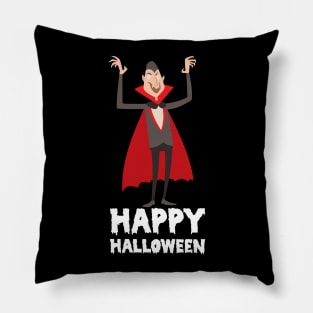 Vampire Scary and Spooky Happy Halloween Funny Graphic Pillow