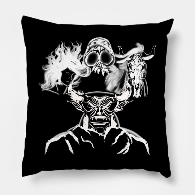 Bald Mountain Rhapsody Pillow by seamustheskunk