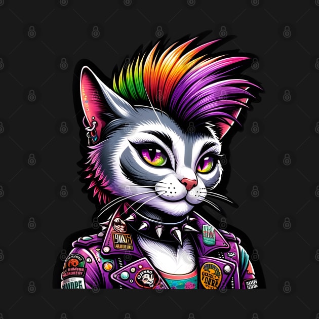 Neon Punk Cat by OddHouse