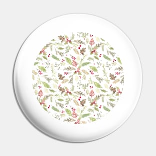 Christmas Loose Floral Watercolor Pin