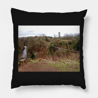 Cadzow Castle Remains & Dukes Bridge, Chatelherault near Hamilton, Scotland Pillow