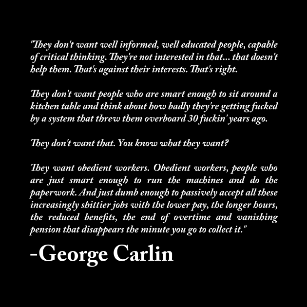 George Carlin Quote by n23tees