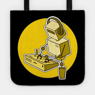 Robot Playing Drum Machine (pocket size print) Tote