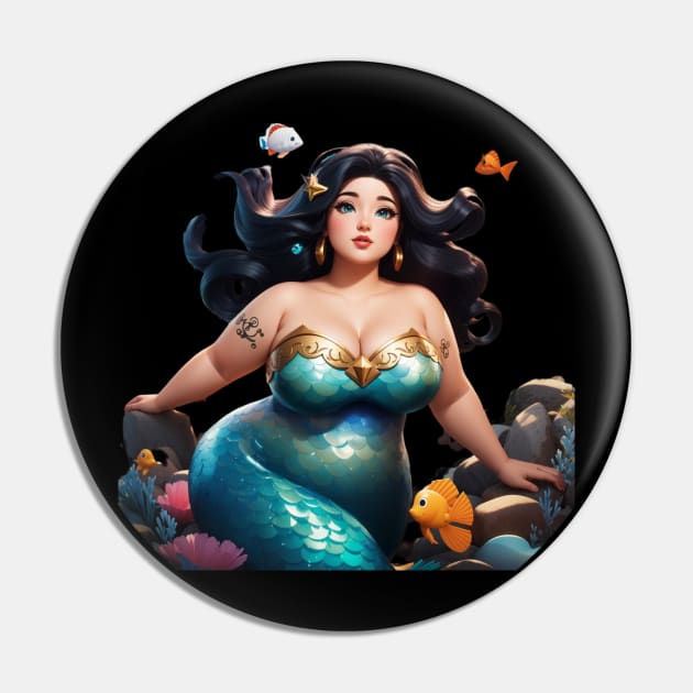 Plus Size Mermaid Beauty Queen Pin by MGRCLimon