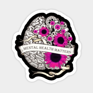 Brain Floral, Mental Health Matters 8 Magnet