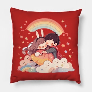 girl and boy Pillow